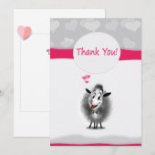 Scharlief papieren kunst Schattig Bedankkaart (Voorkant / Achterkant)