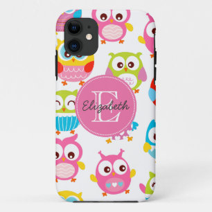 Scharlieve Kleine Uilen Geborduurd iPhone 11 Hoesje