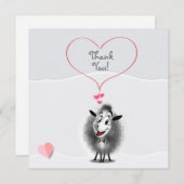 Scharliewijn Schattig Schaap Papier Kunst Leuke Bedankkaart (Voorkant / Achterkant)