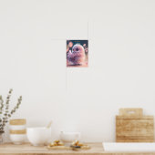 Scharme Schattige Roze Baby Uil Kinderkamer Printb Poster (Keuken)
