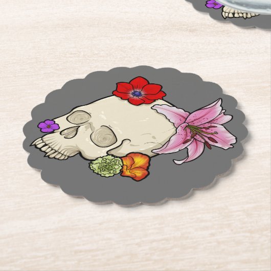 Scharnier en Flora Kartonnen Onderzetters (Gekanteld)