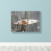 scharnier op Barn Wood Canvas Afdruk (Insitu (Houten vloer))