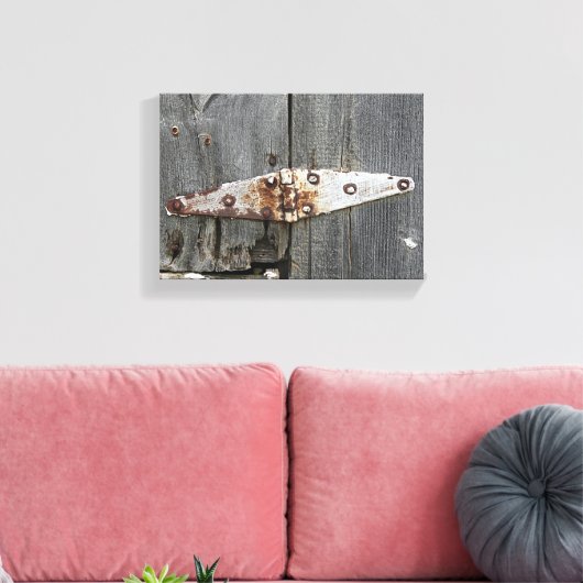 scharnier op Barn Wood Canvas Afdruk (Insitu (Woonkamer))