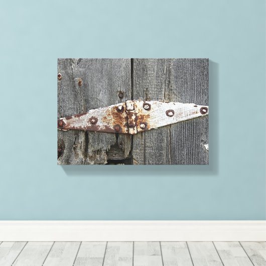 scharnier op Barn Wood Canvas Afdruk (Insitu (Houten vloer))