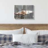 scharnier op Barn Wood Canvas Afdruk (Insitu (Slaapkamer))