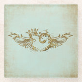  scharnierend hart Aqua Cream Glazen Onderzetter (Voorkant)