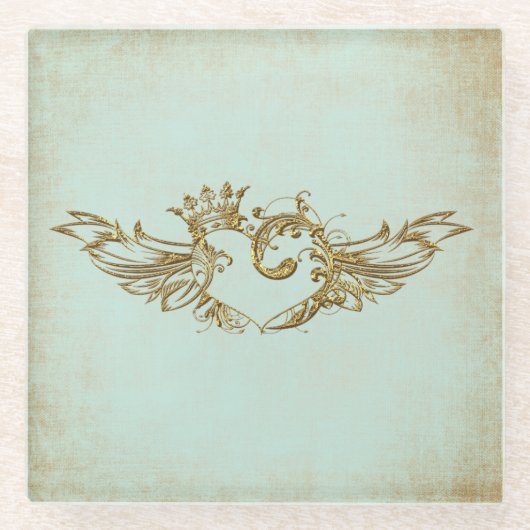  scharnierend hart Aqua Cream Glazen Onderzetter (Voorkant)