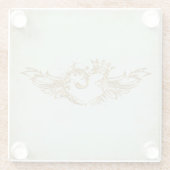  scharnierend hart Aqua Cream Glazen Onderzetter (Achterkant)