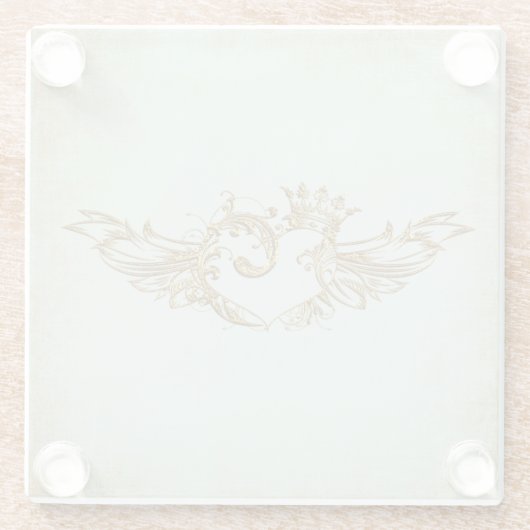  scharnierend hart Aqua Cream Glazen Onderzetter (Achterkant)