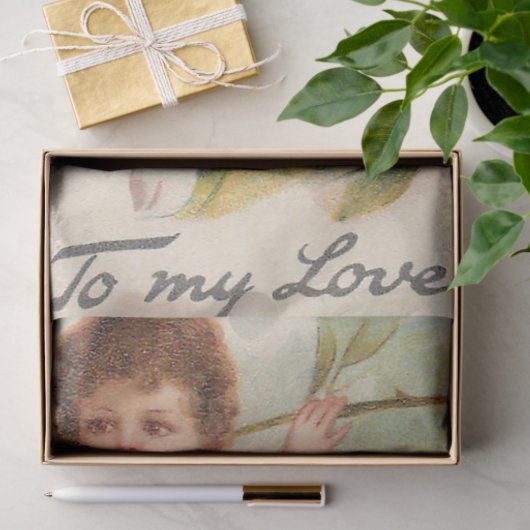  scharnierende Cherubs met instrumenten Tissuepapier (Geschenk)