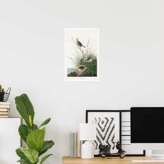 Scharnierende finch van Audubon Poster (Thuiskantoor)