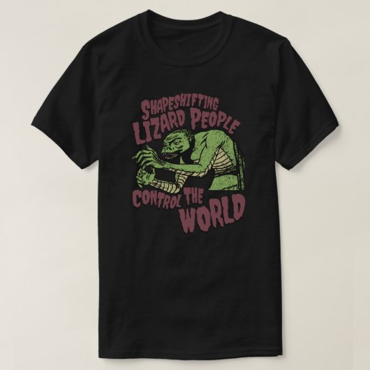 Scharnierende hagedis die de wereld beheersen t-shirt (Design voorkant)