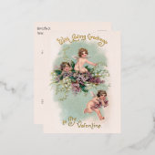 scharnierende kuitjes en Valentijnen Folie Feestdagen Briefkaart (Voorkant / Achterkant)