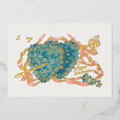  scharnierende kuitjes en Valentijnen Folie Feestdagenkaart (Voorkant)