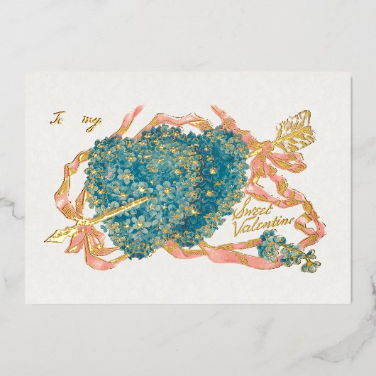 scharnierende kuitjes en Valentijnen Folie Feestdagenkaart (Voorkant)