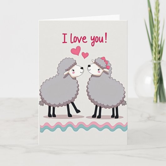 Scharpe Schaap Ik Hou Van Jou Kaart (Voorkant)