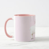 Scharrel Schattig Schaap Roze Bloemrozen Mok (Links)