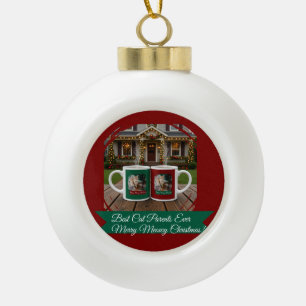 Scharrelaatje, Foto Tekst Aanpassen ,Miauw Kerstmi Keramische Bal Ornament