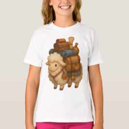 Scharrelend schapenavontuur met kampeeruitrusting t-shirt