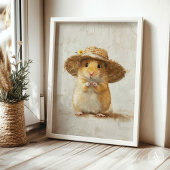 Scharrelende hamster-schildering boerderij-whimsic poster