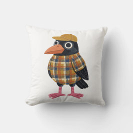 Scharrelende Kraai Honkbalpet Schotse Plaid Worp K Kussen