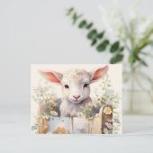 Scharrelende Schaap in een Doosje Briefkaart (Staand voorkant)