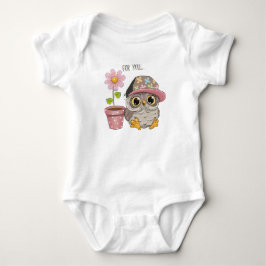Scharrelende Uil met Bloem Baby Body - Zoete Bloem Romper