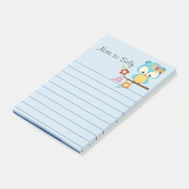 Scharrelende uil op tak persoonlijk post-it® notes