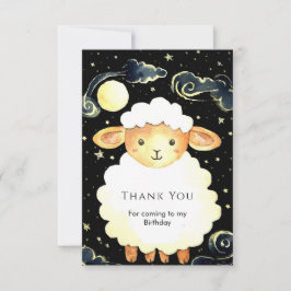 Scharrelende Waterverf Schaap Verjaardag Bedankkaart