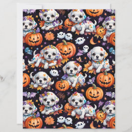 Scharrelpapier met Aardige Maltezer Puppy Hallowee
