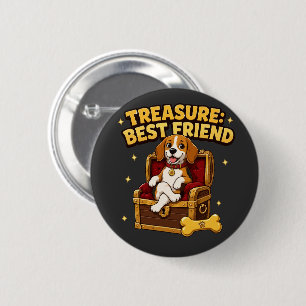 Schat Beste Vriend Beagle Hond Ronde Button 5,7 Cm
