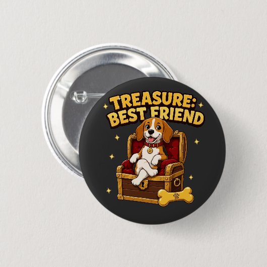 Schat Beste Vriend Beagle Hond Ronde Button 5,7 Cm (Voorkant /achterkant)