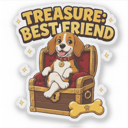 Schat Beste Vriend Beagle Hond Sticker (Voorkant)