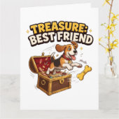 Schat Beste Vriend Beagle Kaart (Gele Bloem)