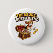 Schat Beste Vriend Beagle Ronde Button 5,7 Cm (Voorkant)