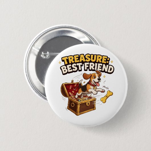 Schat Beste Vriend Beagle Ronde Button 5,7 Cm (Voorkant /achterkant)