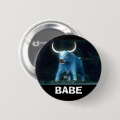 Schat de Blauwe Ox Ronde Button 5,7 Cm (Voorkant /achterkant)