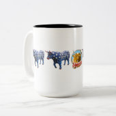 "Schat de Blauwe Star Ox" 15 oz mok (Voorkant links)