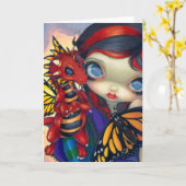 "Schat Dragonling III" Wenskaart Kaart (Gele Bloem)