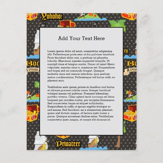 Schat-eiland Palmboom Piratenvlag Plunderen Flyer (Voorkant)