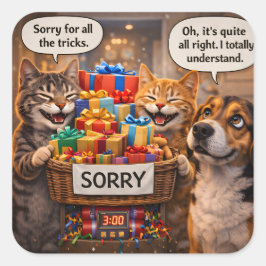 Schat, het spijt me kat en hond excuses stickers l