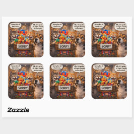Schat, het spijt me kat en hond excuses stickers l