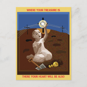 Schat in een veld briefkaart