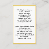 Schat in een veld gebed Kaart Visitekaartje (Achterkant)