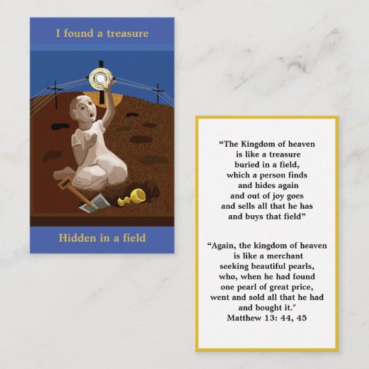 Schat in een veld gebed Kaart Visitekaartje (Voorkant / Achterkant)