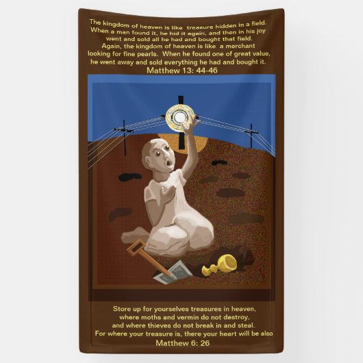 Schat in een veld spandoek (Verticaal)