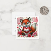 Schat Mij Mijn Vos Klas Valentijn Notitiekaartje (Voorkant / Achterkant in situ)