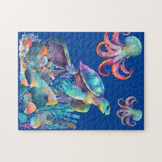 Schat onder het zee legpuzzel (Horizontaal)