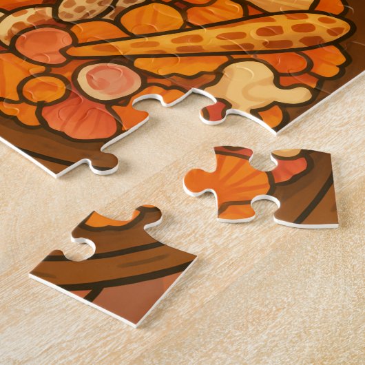 Schat op de tafel puzzel legpuzzel (Zijkant)