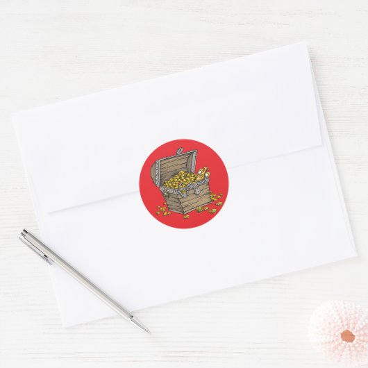 Schat op rood ronde sticker (Envelop)